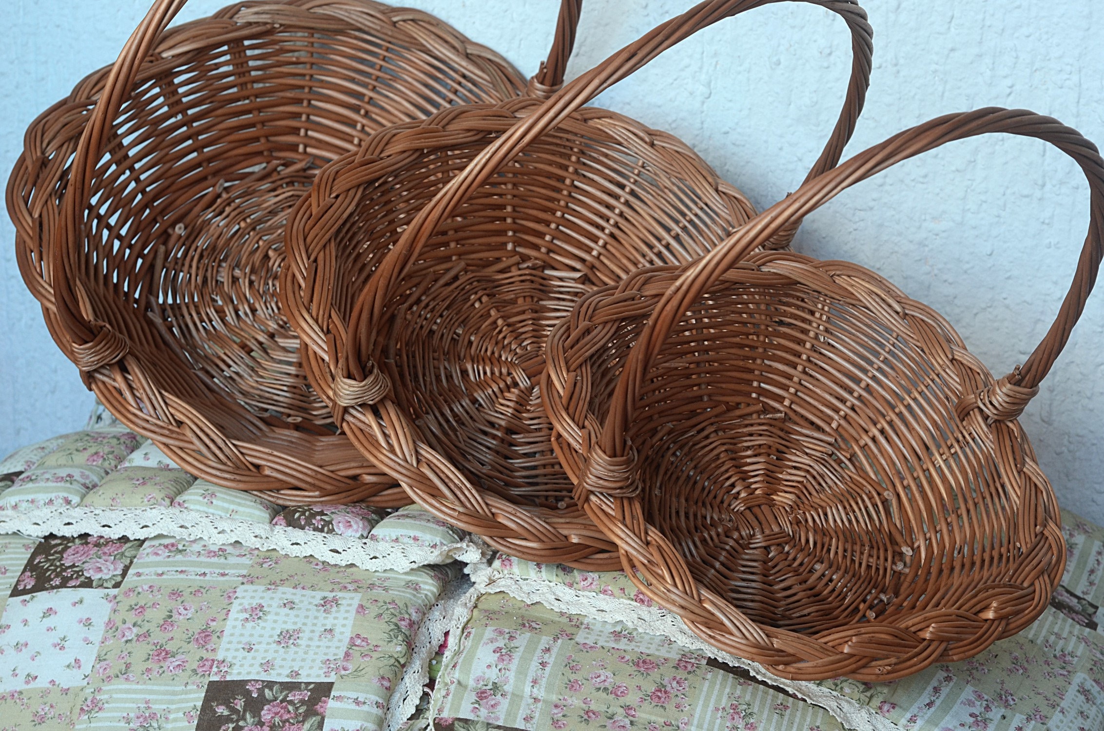 Flower Display Basket Long Handle Basket High Handle Gift | Etsy