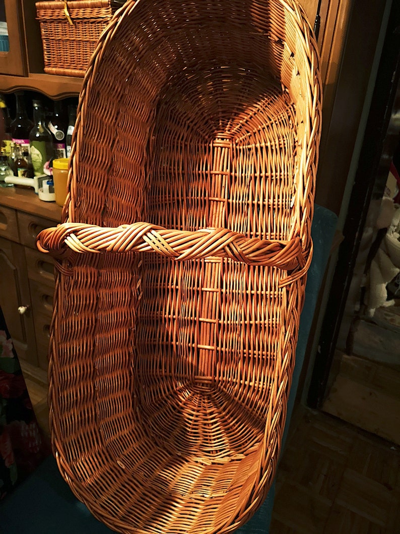 Extra Long Basket with Handle Very Large Wicker Basket Long Etsy