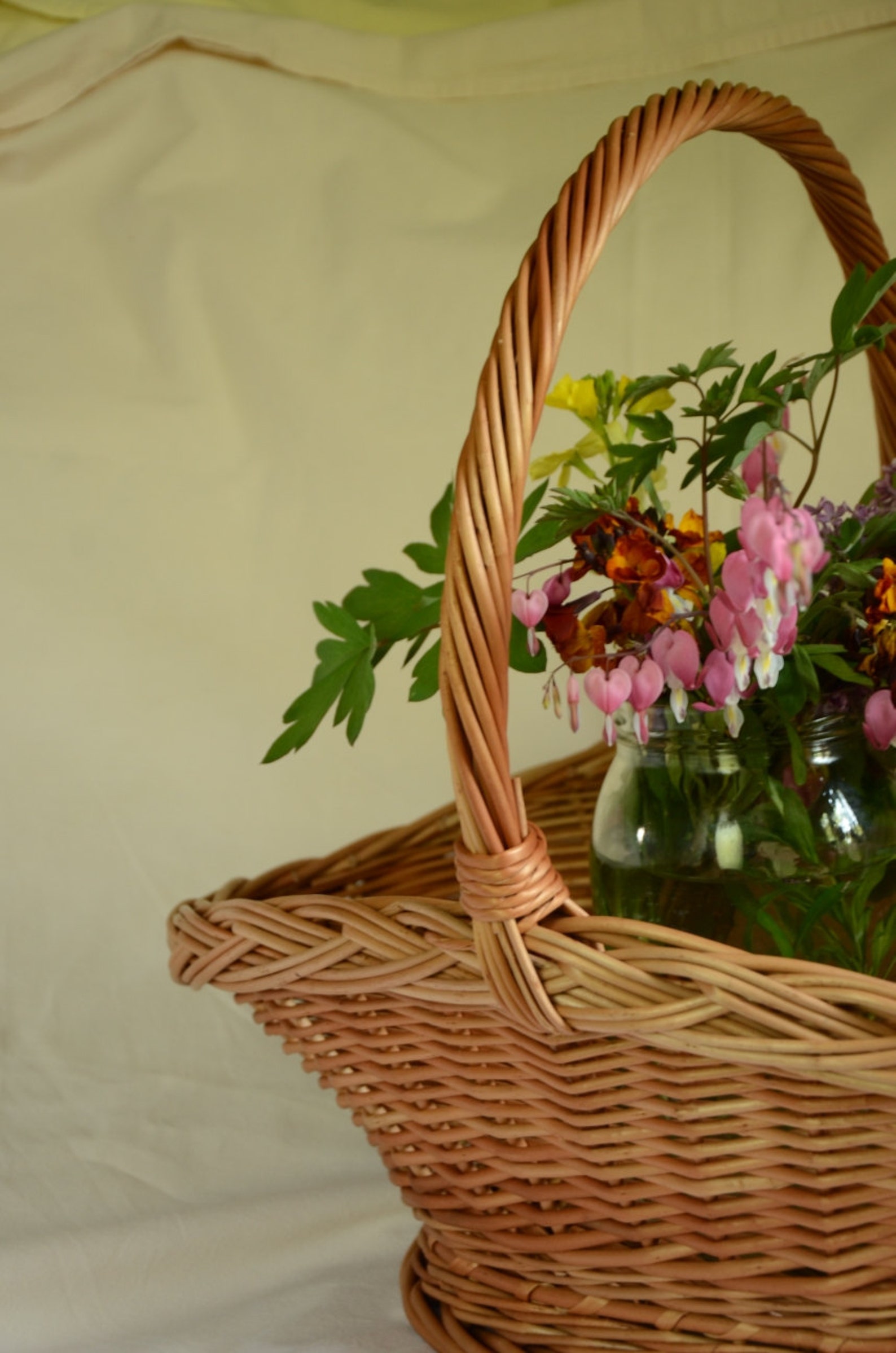 Oval Wicker Basket Elegant Flower Basket Wedding Basket Etsy