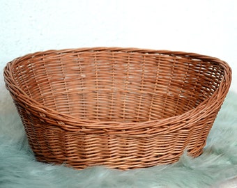cane dog basket