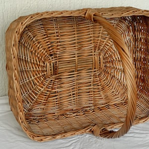 Large Rectangular Wicker Basket, Display Basket, Large Gift Basket, Rectangular Basket High Handle,Large Basket with Handle Gathering Basket image 4