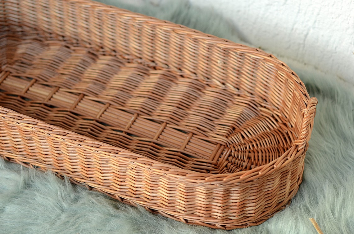 Long Woven Basket Tray Large Oval Wicker Tray Large Rustic Etsy