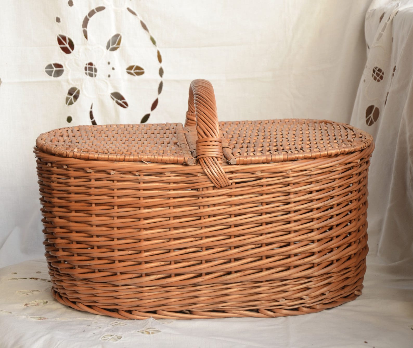 Large Picnic Basket Wicker Picnic Basket Willow Basket - Etsy