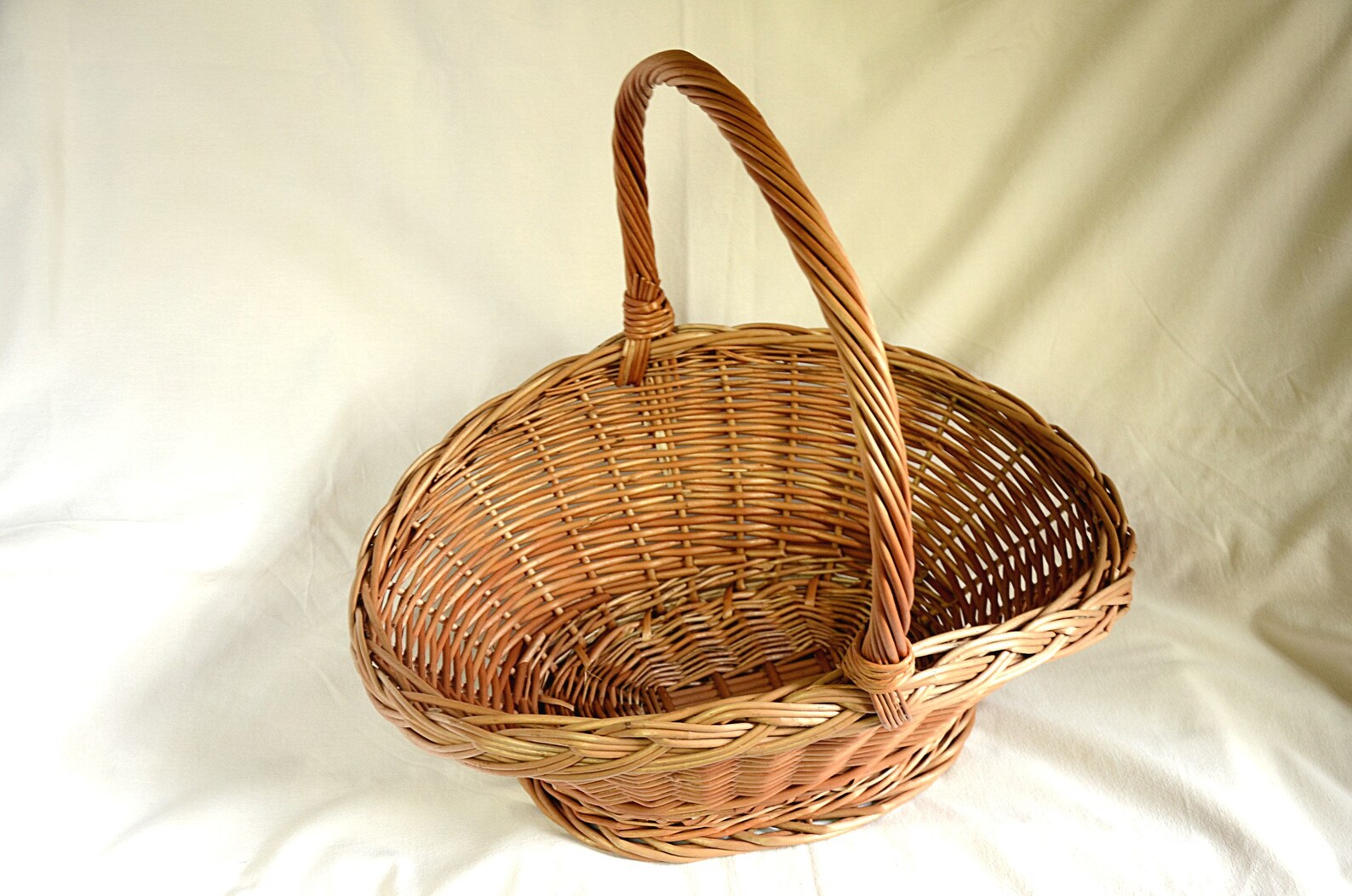 6 Cestini In Vimini Con Manico LEEQ - Ovale Bianco, Per Fiori, Caramelle, Decorazioni, Casa O Ristorante - Foto 7