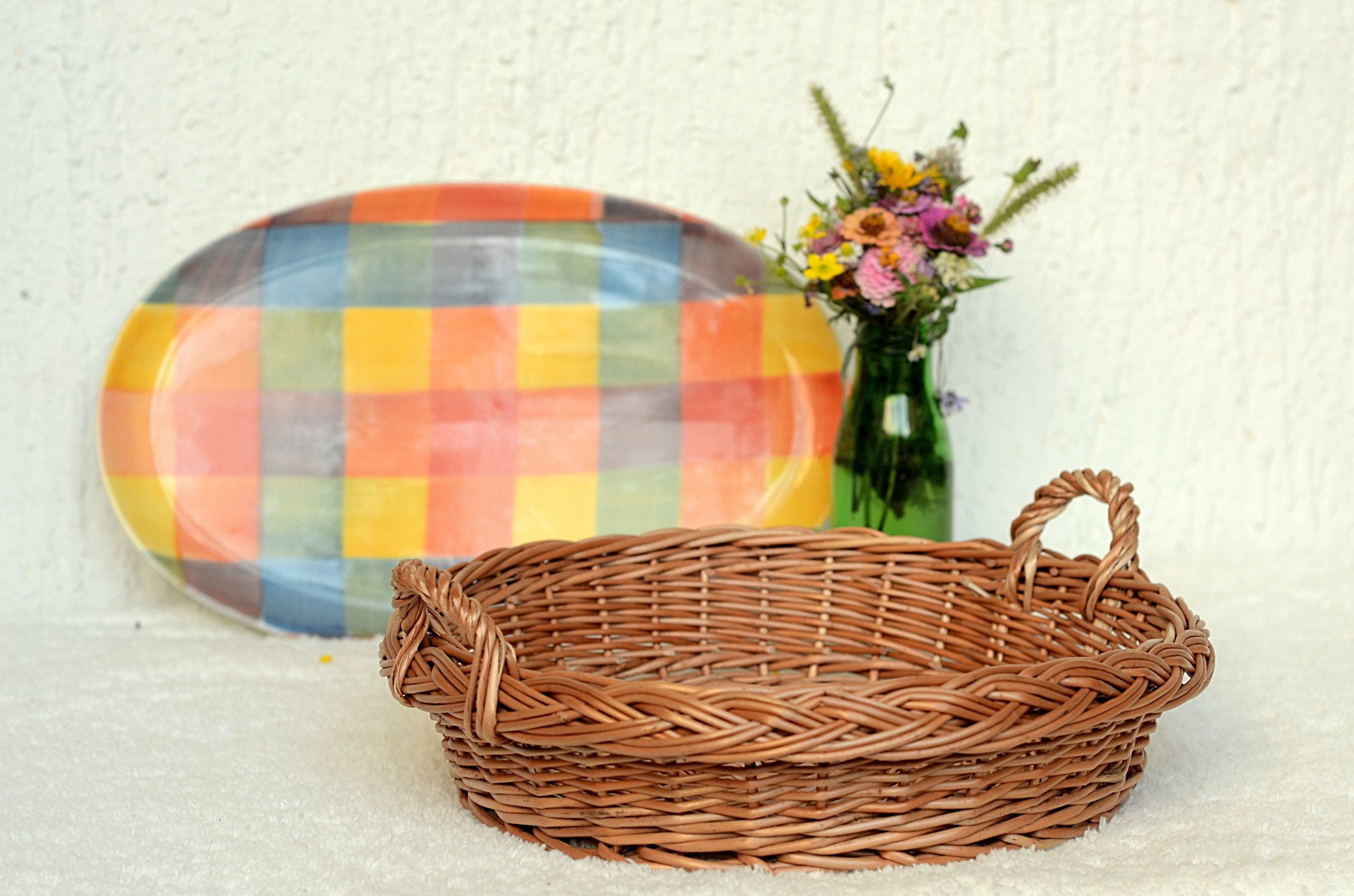 Round Tray Set of 3 Round Basket Tray Round Wicker Tray Etsy