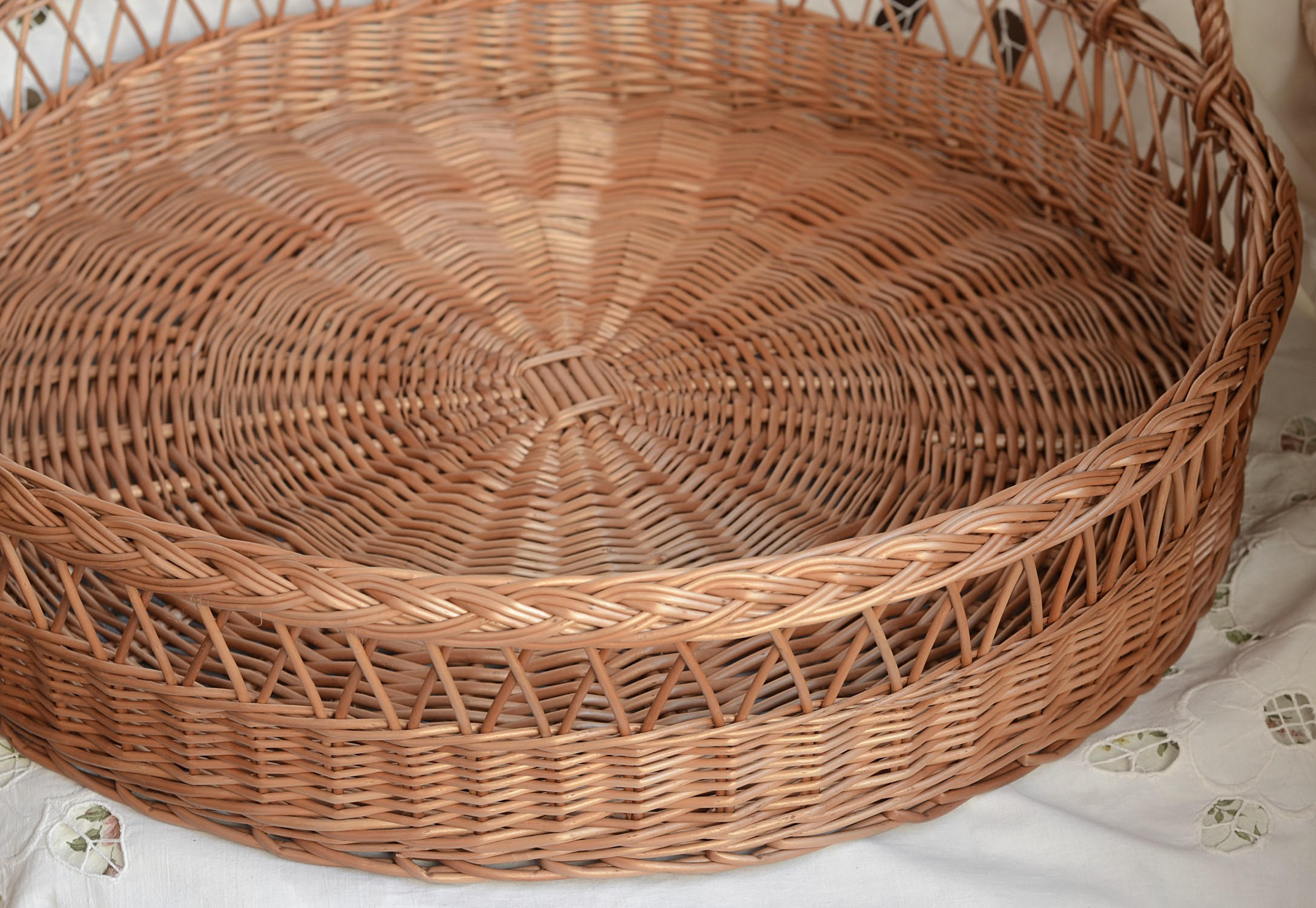 Wicker Tray erick Large Round Tray Round Wicker Etsy
