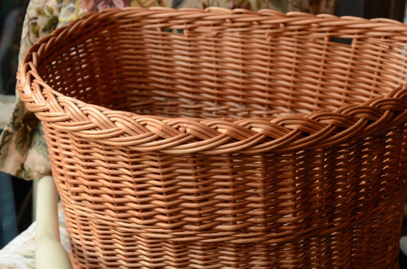 Bicycle Basket, Hand woven Wicker Bike Basket, Wicker Bicycle Basket, Handmade Willow Basket for Bicycle, Bike Wicker Basket Traditional With Side Braid