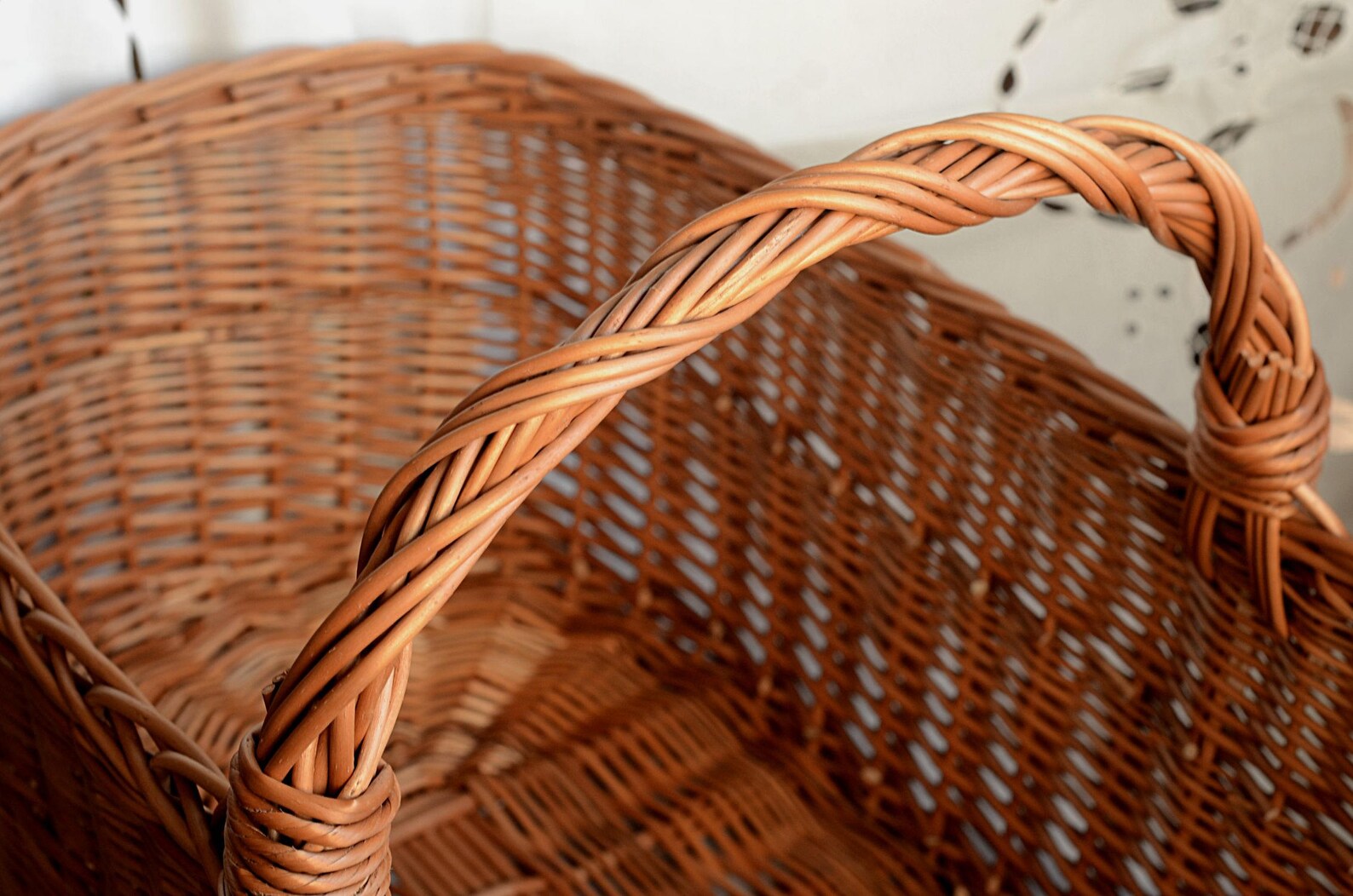 Extra Long Basket with Handle Very Large Wicker Basket Long Etsy