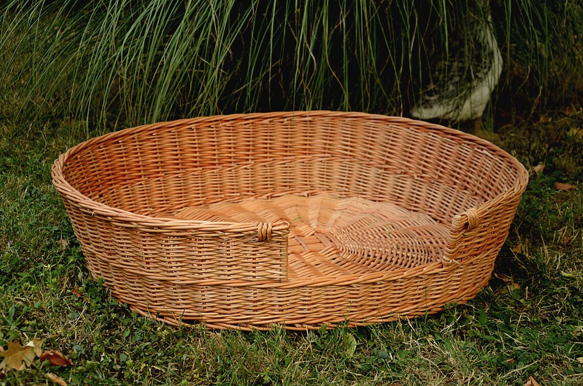 Medium/large Dog Bed Large Dog Basket Wicker Dog Furniture Etsy