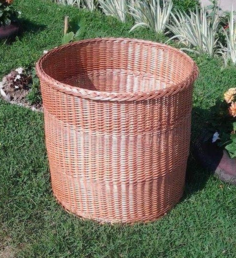 Large Storage Basket Round Storage Basket Wicker Hamper Etsy