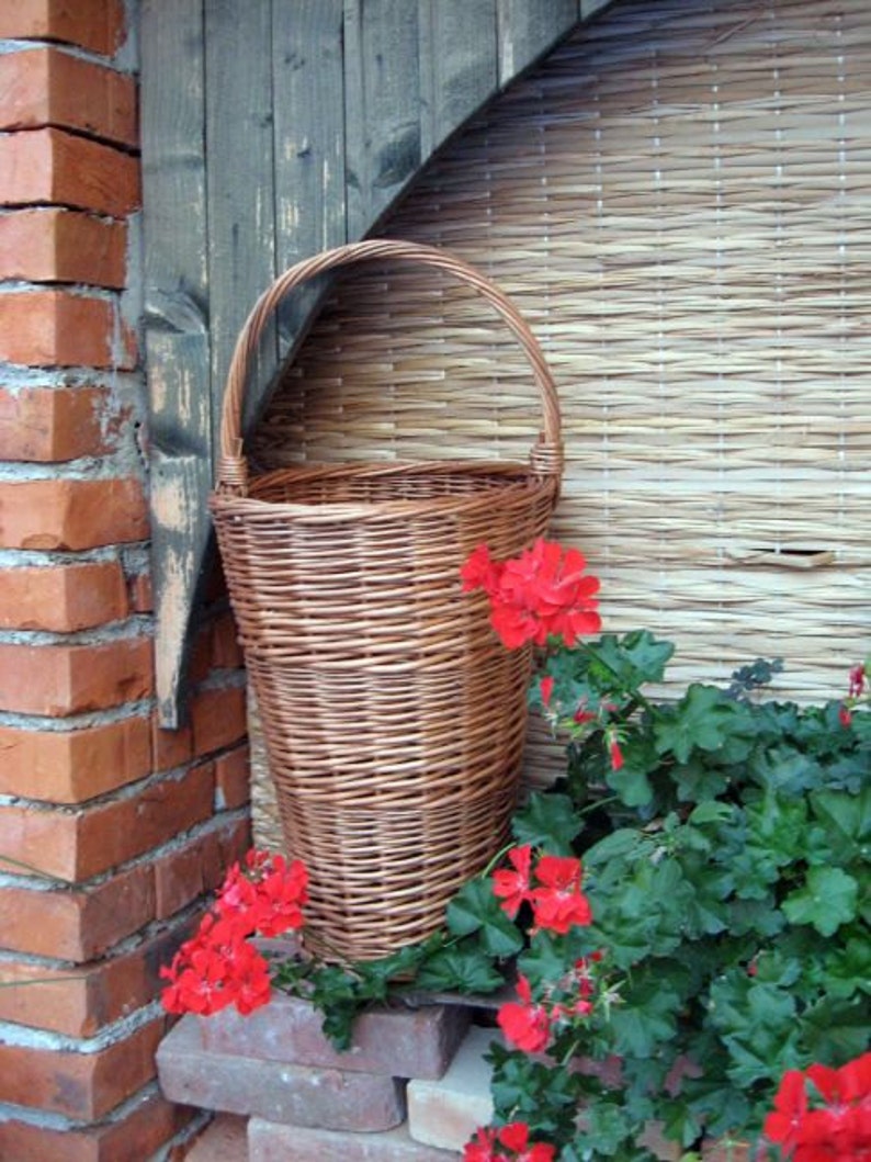 Wicker Umbrella Stand, Wicker Basket for Umbrellas, Rustic Umbrella Stand, Handwoven Umbrella Stand, Willow Woven Umbrella Stand image 4