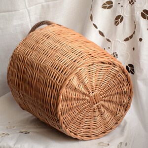 Round Wicker Basket, Basket with a Lid, Round Willow Basket, Round Basket, Round Lidded Basket, Jane Birkin Style Basket, Basket Purse image 4