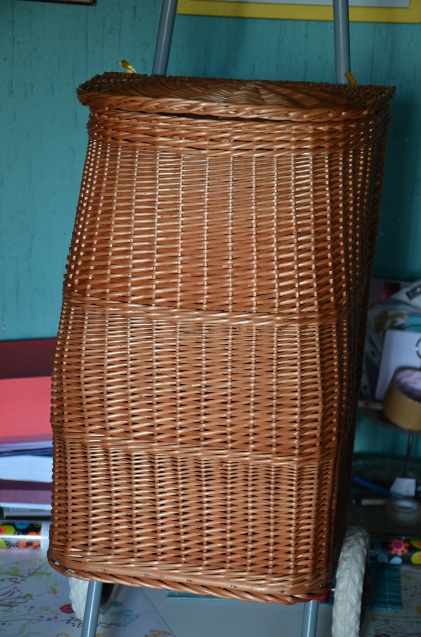 Wicker Shopping Trolley Wicker Shopping Basket Trolley Etsy