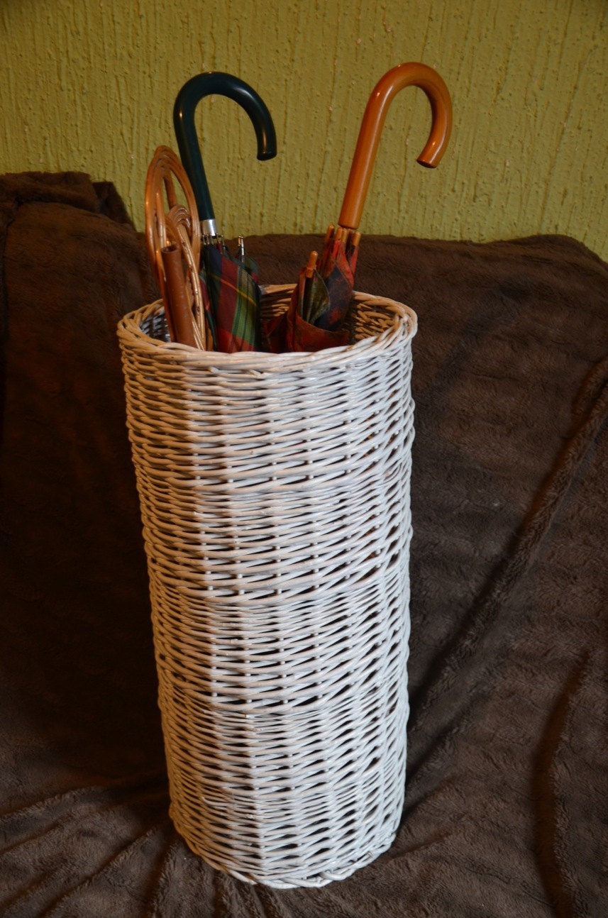 Made to Order Wicker Umbrella Holder Rustic Wicker Umbrella Etsy