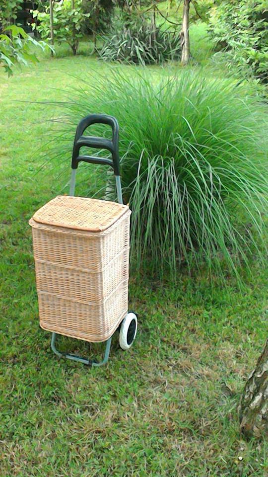 Wicker Shopping Trolley Wicker Shopping Basket Trolley Etsy