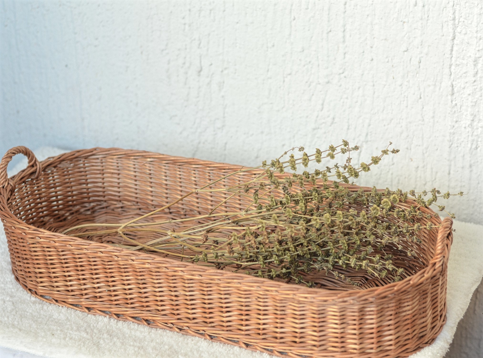 Long Woven Basket Tray Large Oval Wicker Tray Large Rustic Etsy