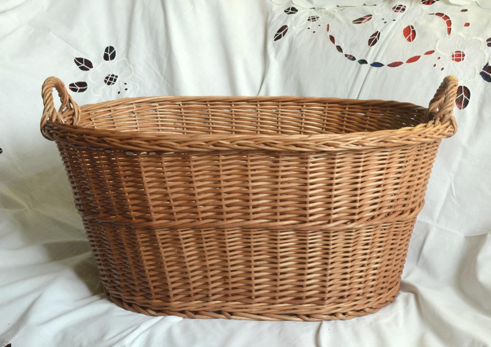 Large Wicker Laundry Basket Big Laundry Basket Handled Oval  Etsy
