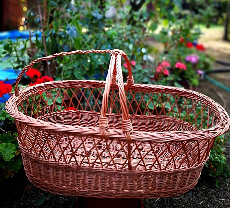 Baby Basket Moses Basket Wicker Baby Bed Nursery Baby Etsy