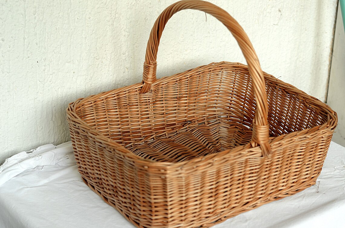 Large Rectangular Wicker Basket Display Basket Large Gift Etsy