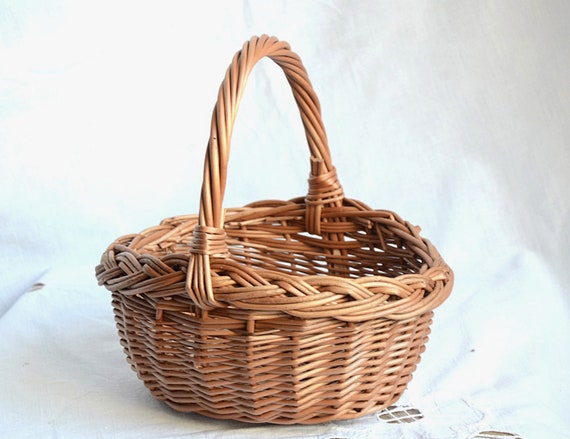 colore marrone rustico ramoscelli Cesta in rattan rotondo