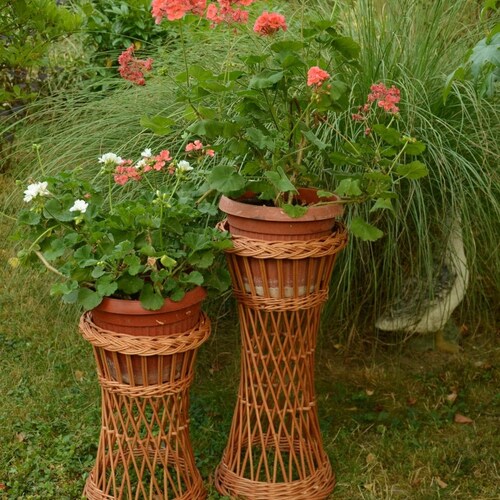 Wicker Flower Pot Holder Wicker Flower Stand Willow Flower Etsy
