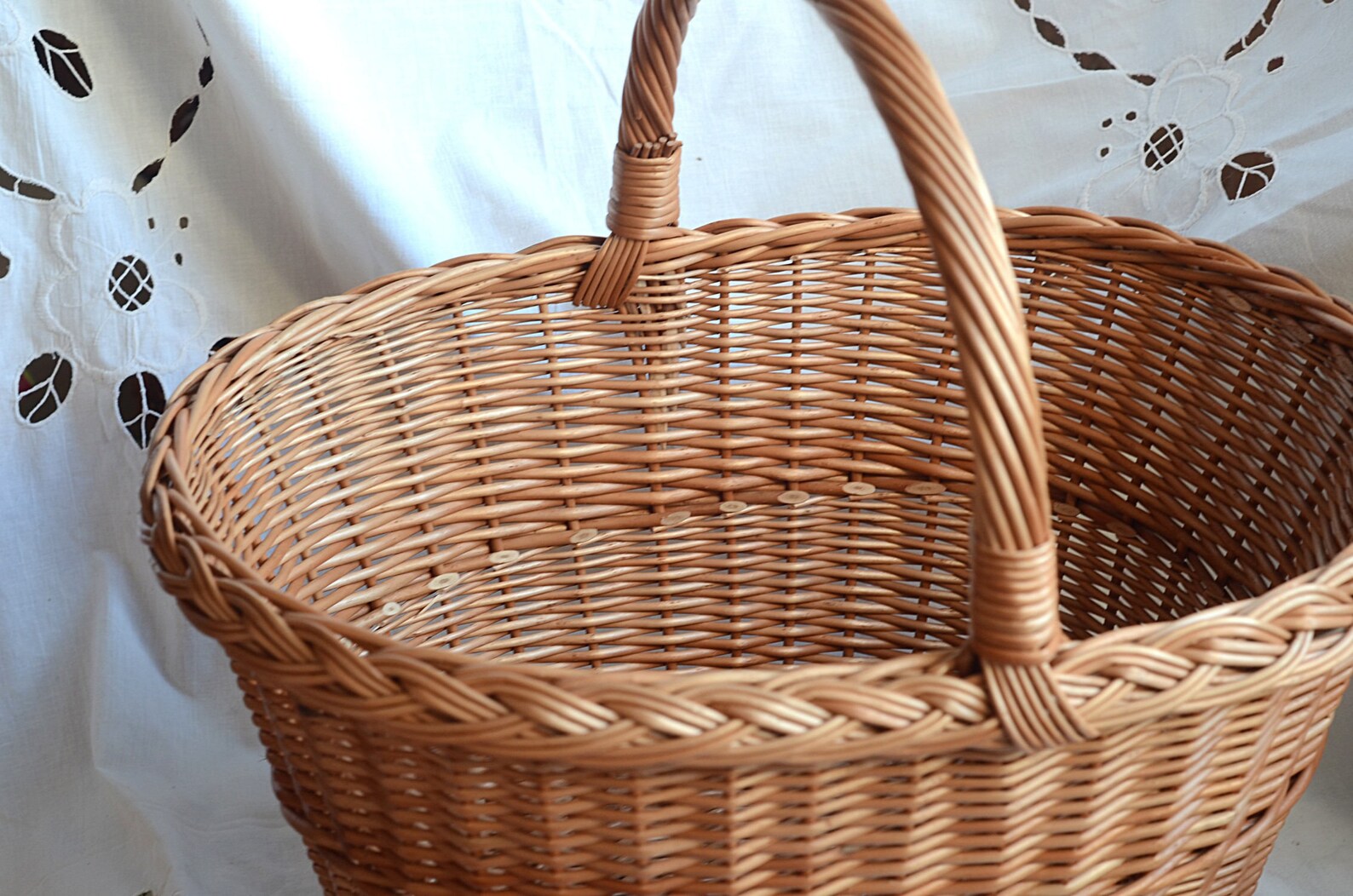 Large Oval Wicker Basket Big Woven Basket Large Picnic Etsy