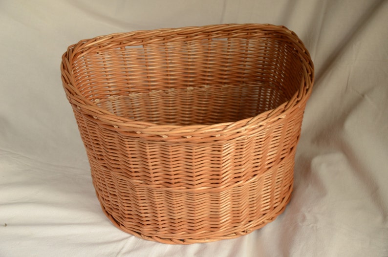Bicycle Basket, Hand woven Wicker Bike Basket, Wicker Bicycle Basket, Handmade Willow Basket for Bicycle, Bike Wicker Basket Traditional Without Braid