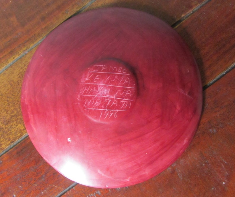 Vintage Decorative Soapstone Plate Kenyan Hand Painted Etsy