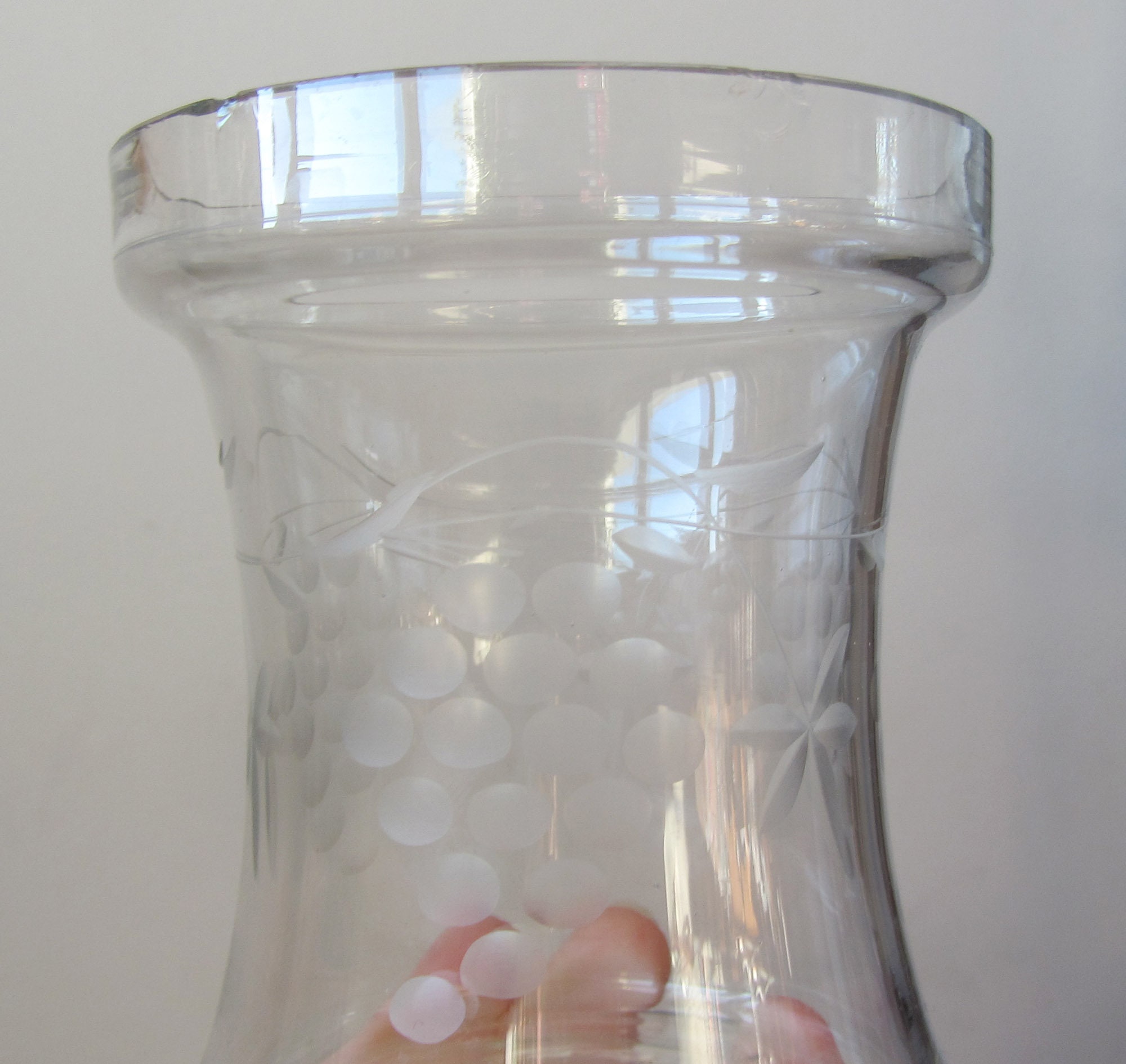 Vintage Etched Glass Sugar Bowl With Lid Small Decorative Etsy