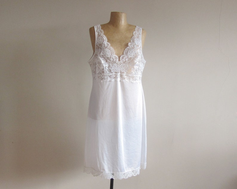 Vintage Nylon Lace Nightie Sexy White Sheer Nightgown Retro - Etsy