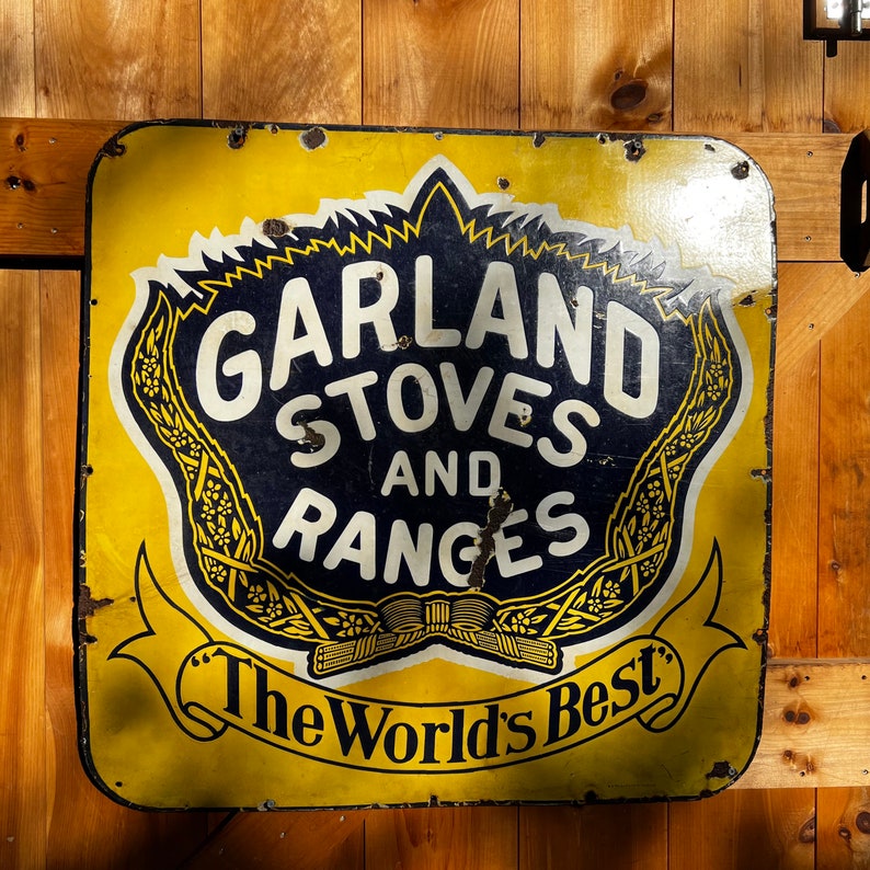 Rare Garland Stoves and Ranges Sign SSP 38 X 38 Porcelain Vintage
