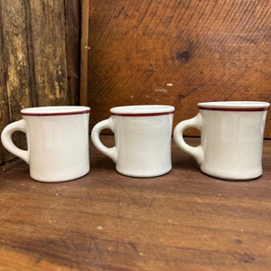 Red Banded Coffee Mug Red White Restaurant Ware Homer Laughlin Shenango Caribe Diner Dishes