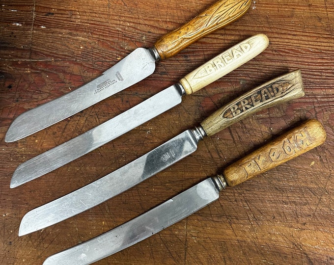 Antique Carved Bread Knives English Bread Knife Wheat Etsy