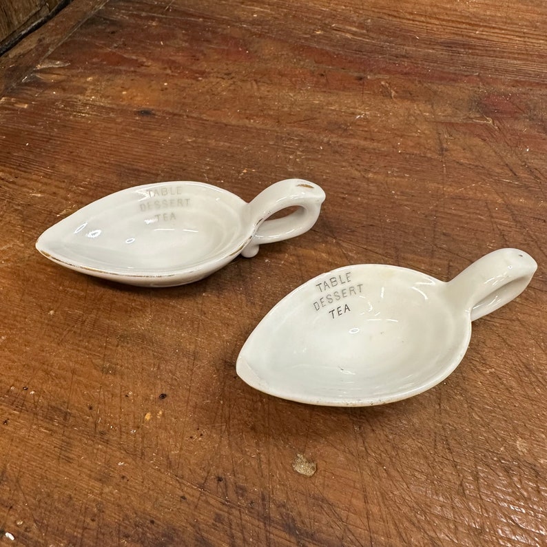 Early Measuring Spoon Ironstone Tablespoon Dessert Spoon Teaspoon 1151