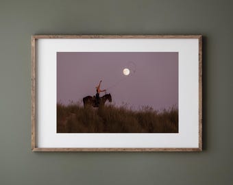 Western Lifestyle Fine Art Photograph | "Rope the Moon" | Modern Ranch Decor | Horse Lifestyle | Abstract Cowboy Art | Cowboy Lifestyle