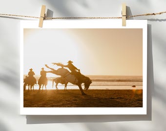 Western Lifestyle Fine Art Photograph | "Beach Bronc" | Modern Ranch Decor | Horse Lifestyle | Abstract Cowboy Art | Cowboy Lifestyle