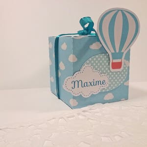 Boîte à dragées montgolfière entièrement personnalisable aux couleurs de votr choix