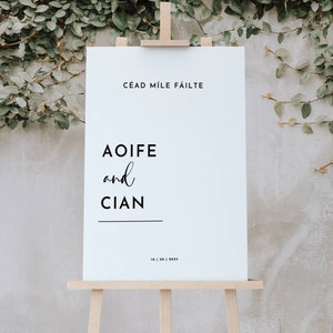 Cartello di benvenuto personalizzato per matrimonio irlandese / Cead Mile Failte Foam Board