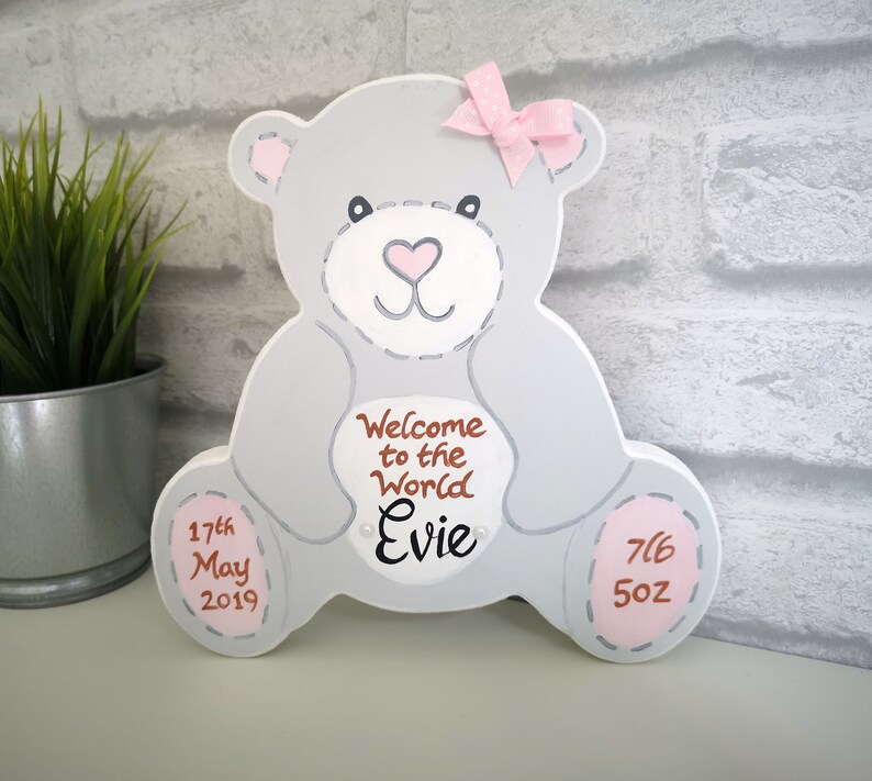 personalised new baby teddy