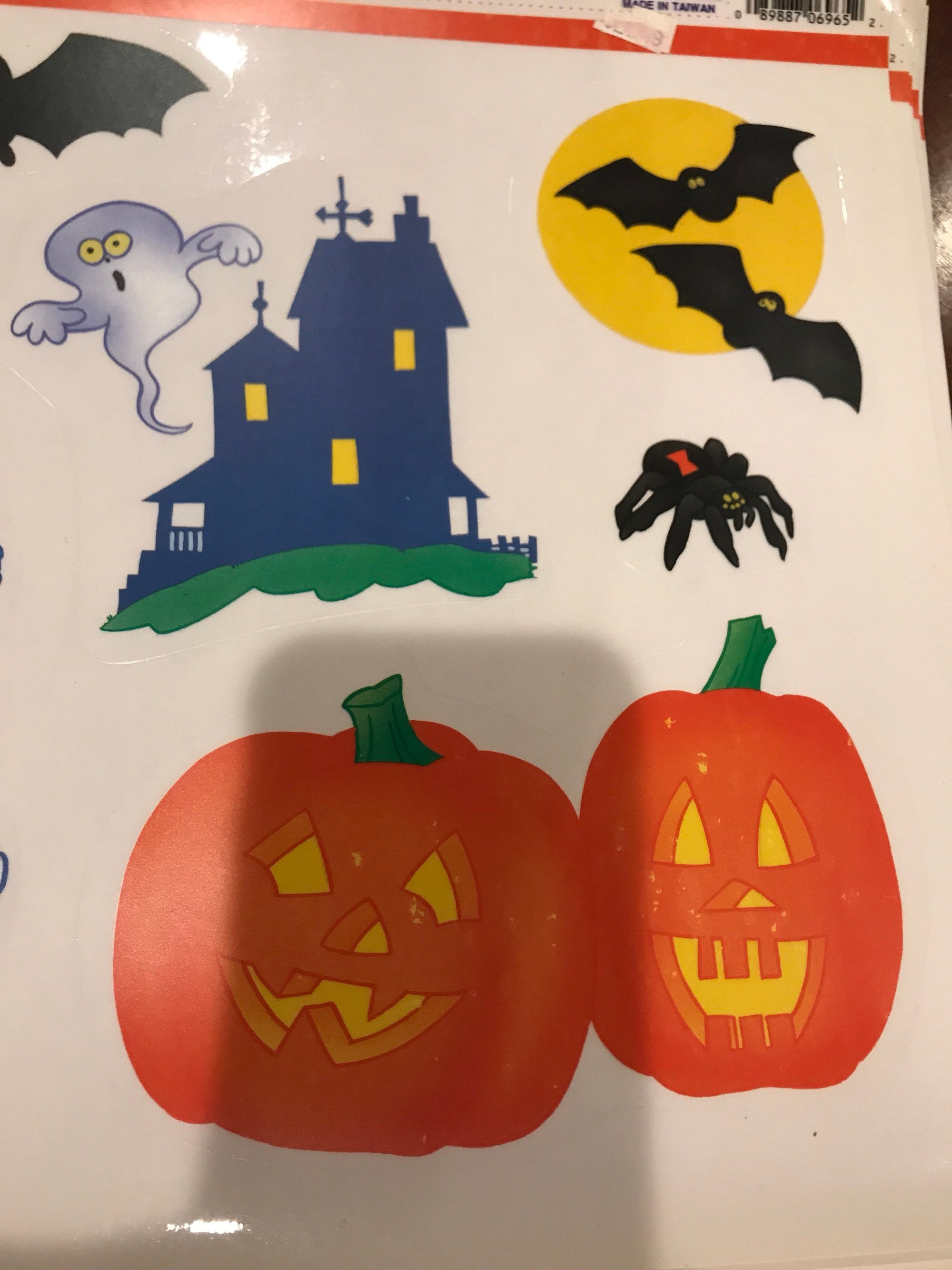 VINTAGE 90s Decorative Halloween Window Cling Decal Sheets
