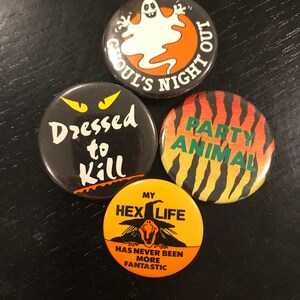 Vintage 1980s Halloween Button Pins