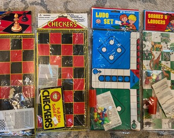 Vintage 1990s Board Game Sets- Chess, Checkers, Ludo and Snakes & Ladders!