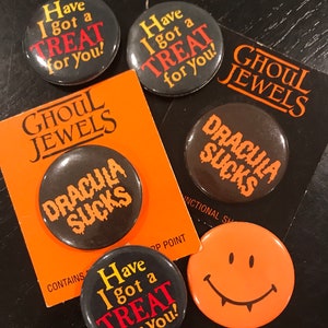 Vintage 1980s GHOUL JEWELS by HALLMARK novelty Halloween Pins
