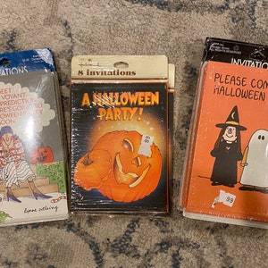 Vintage 80s-90s Halloween Party Invitation Packs!