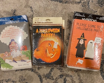 Vintage 80s-90s Halloween Party Invitation Packs!