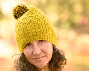 Knit Beanie Pattern, Knit Hat Pattern, Hatchwork Hat Pattern