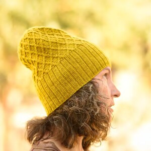 Knit Beanie Pattern, Knit Hat Pattern, Hatchwork Hat Pattern