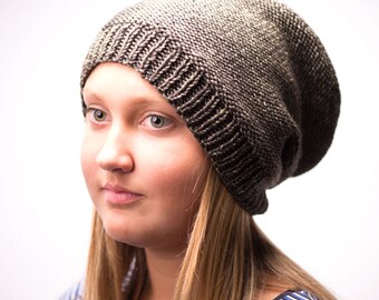 Easy Knit Slouchy Beanie Pattern- Child, Adult, Large Adult