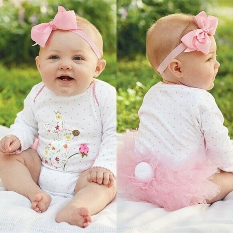 SALE-Mud Pie Baby Girl Easter Bunny Tutu Crawler 0-3M
