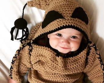 DIGITAL PATTERN ONLY, Oogie Boogie Monster Costume Pattern, Infant Halloween Costume Pattern, Crochet Pattern